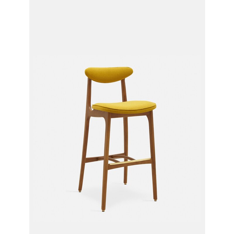 366 Concept 200-190 Barkruk M/75 Wol Mosterd Donker Hout