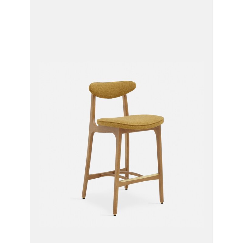 366 Concept 200-190 Barkruk S/65 Boucle Mosterd Natuurlijk Hout