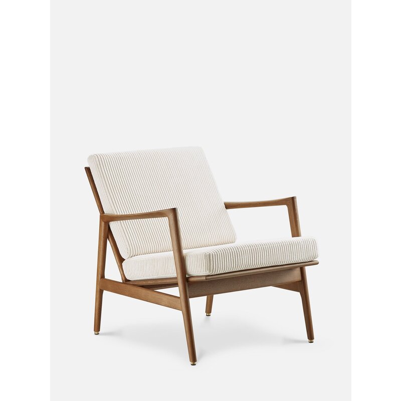 366 Concept STEFAN Loungestoel Koord creme Donker Hout