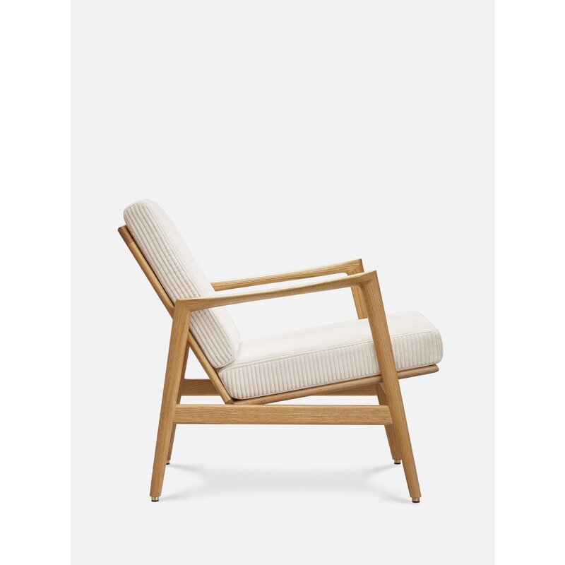 366 Concept STEFAN Loungestoel Koord creme Donker Hout