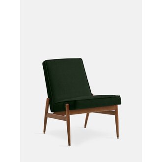 366 Concept FOX Clubstoel (zonder armleuning) Fluweel Flesgroen Donker Hout