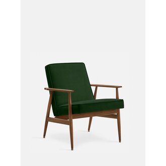 366 Concept FOX Lounge Chair Velvet Flesgroen Donker Hout