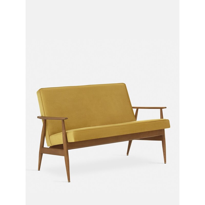 366 Concept FOX Sofa Shine Velvet Mosterd Donker Hout
