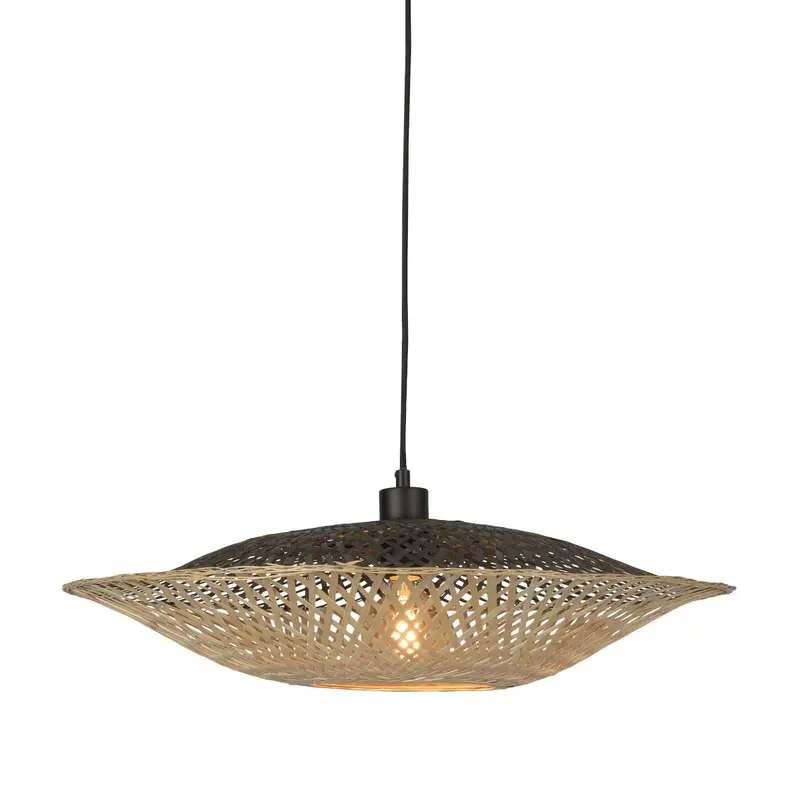 Good&Mojo-collectie Hanglamp Kalimantan bamboe naturel/zwart M