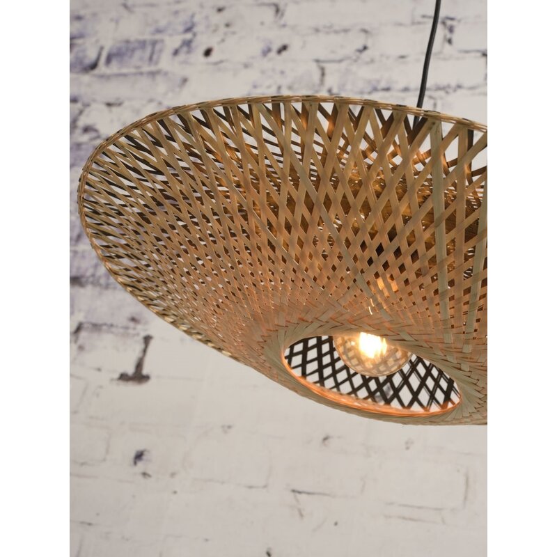 Good&Mojo-collectie Hanging lamp Kalimantan bamboo dia.60x15cm natural/black. M - Copy