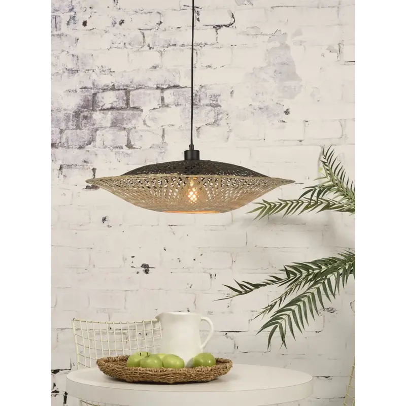 Good&Mojo-collectie Hanglamp Kalimantan bamboe naturel/zwart M