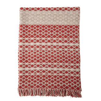 Bloomingville Throw, Red, Recycled Cotton