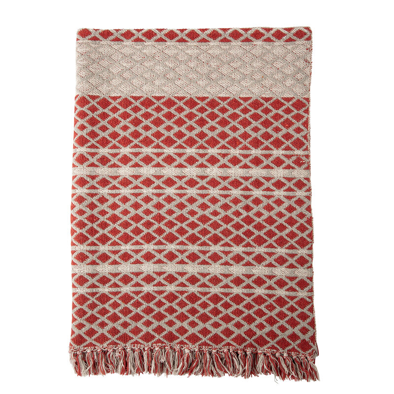 Bloomingville-collectie Throw, Red, Recycled Cotton