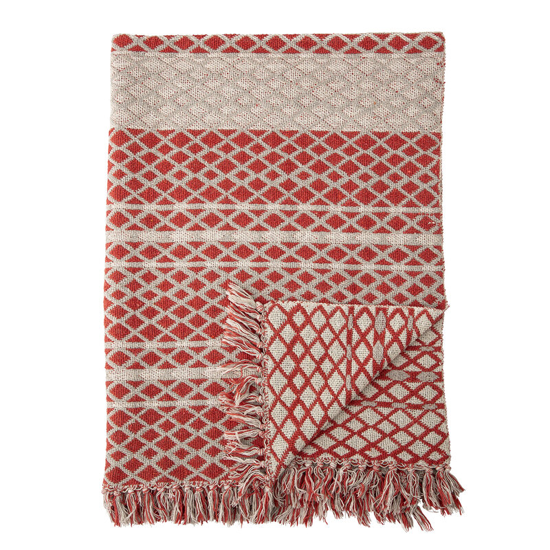 Bloomingville-collectie Plaid  recycled katoen rood