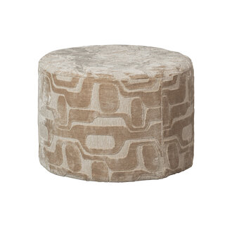 WOOOD Exclusive Yago Pouf Viscose Pattern Natural 60x43cm