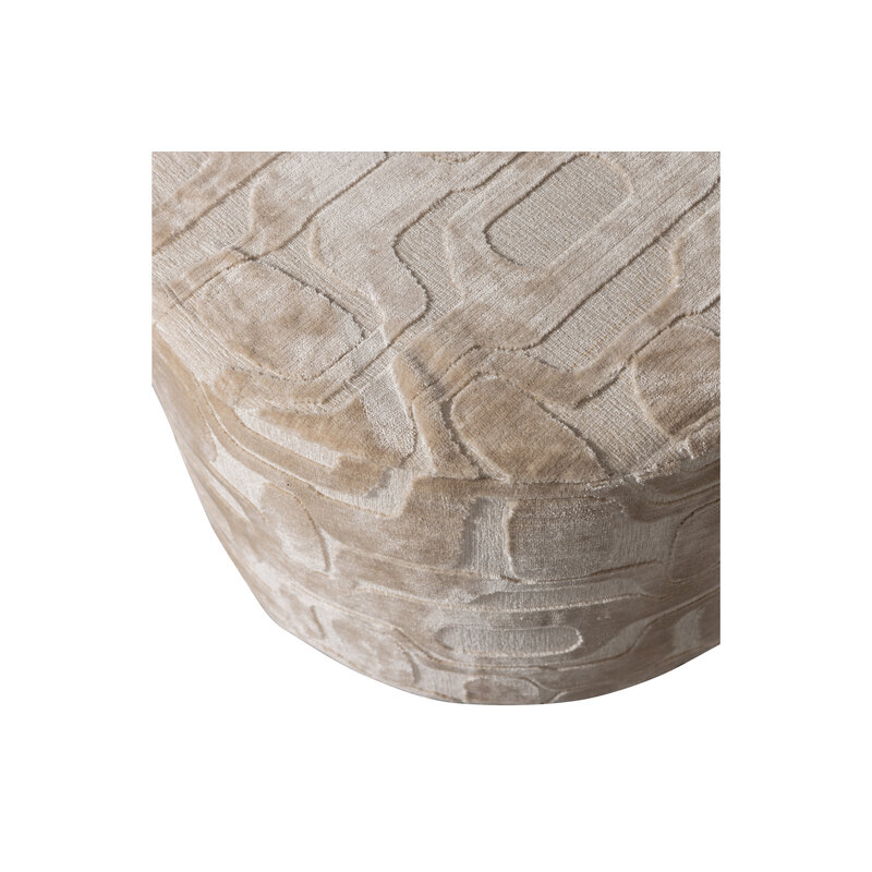 WOOOD Exclusive-collectie Yago Pouf Viscose Pattern Natural 60x43cm