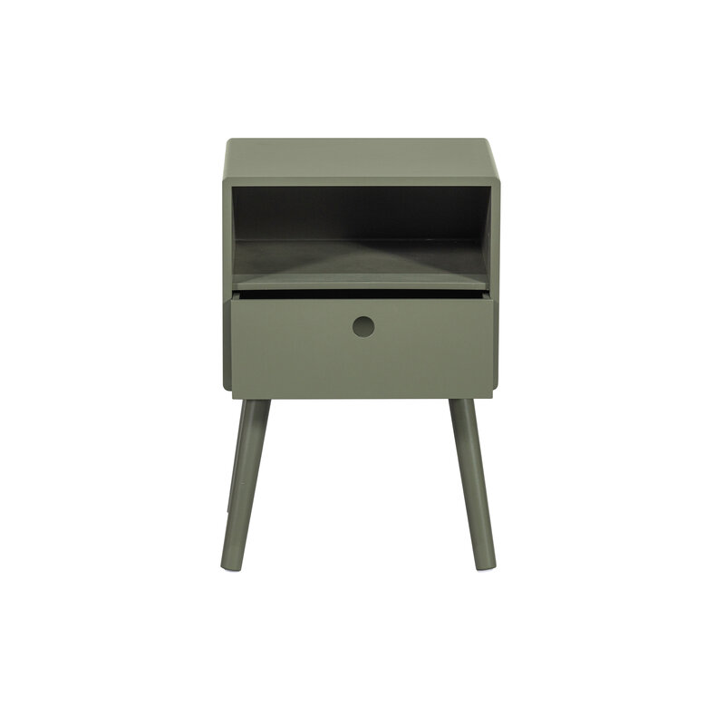 WOOOD-collectie Ozzy Nightstand Wood Warm Green