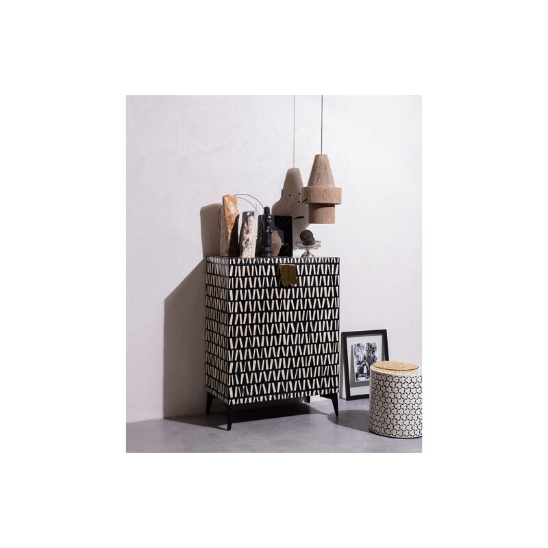 WOOOD-collectie Menne Cabinet Wood Black/white