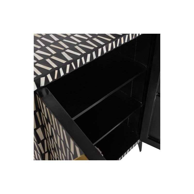 WOOOD-collectie Menne Cabinet Wood Black/white