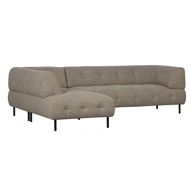 WOOOD-collectie Lloyd Hoekbank Links Grof Geweven Bruin Melange