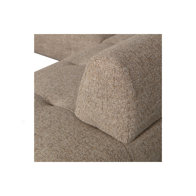 WOOOD-collectie Lloyd Hoekbank Rechts Grof Geweven Bruin Melange