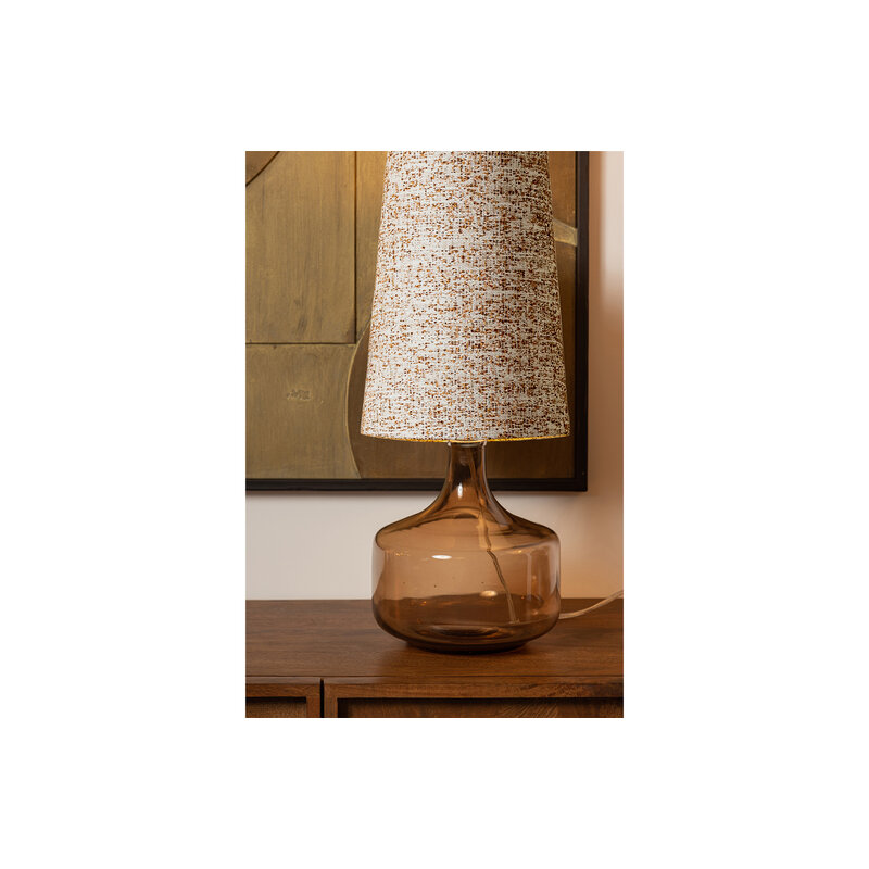 BePureHome-collectie Autumn Table Lamp Base + Upvote Lampshade Brown Melange