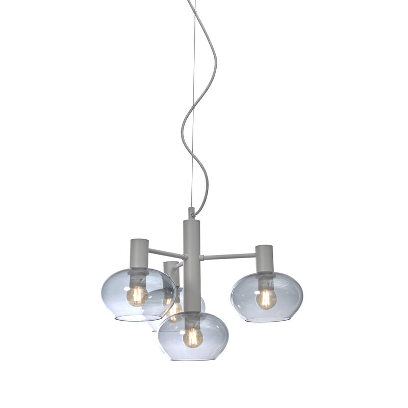 it's about RoMi-collectie Hanglamp Bologna 4-arm, kleurverl. l.grijs