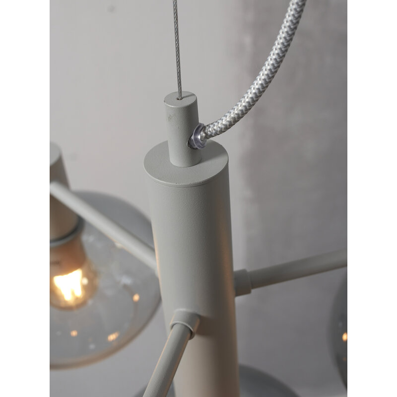 it's about RoMi-collectie Hanglamp Bologna 4-arm, kleurverl. l.grijs