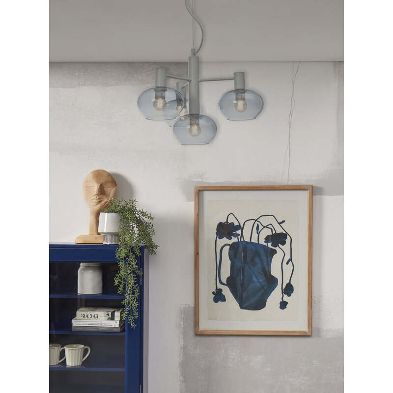 it's about RoMi-collectie Hanglamp Bologna 4-arm, kleurverl. l.grijs