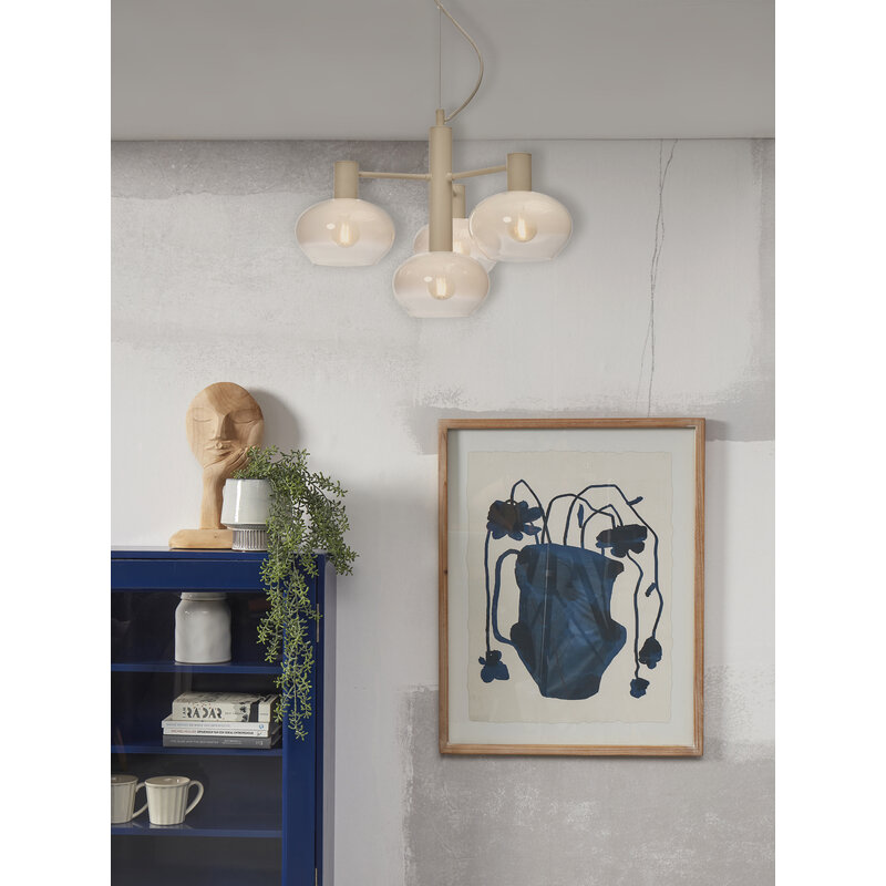 it's about RoMi-collectie Hanglamp Bologna 4-arm, kleurverl. melkwit