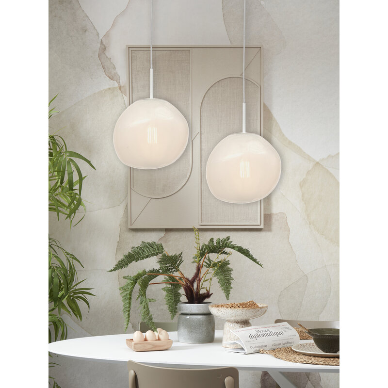 it's about RoMi-collectie Hanging lamp Helsinki boulder, milk white