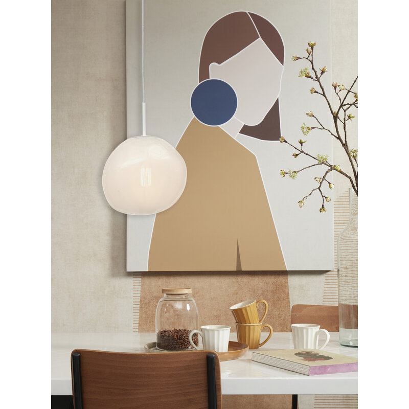 it's about RoMi-collectie Hanging lamp Helsinki boulder, milk white