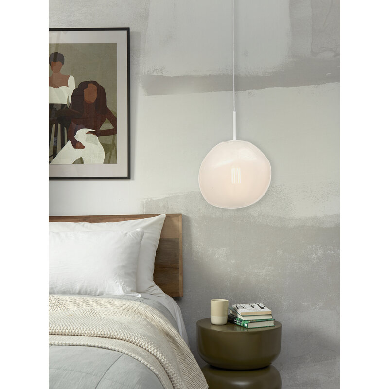 it's about RoMi-collectie Hanging lamp Helsinki boulder, milk white