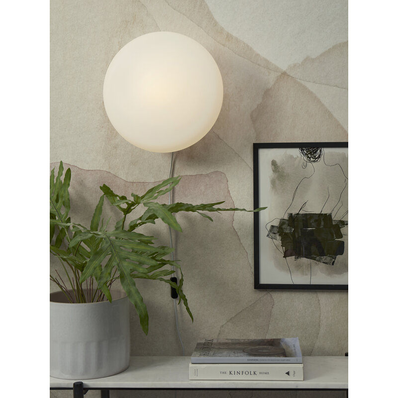 it's about RoMi-collectie Wandlamp Sapporo glas wit/zand, L