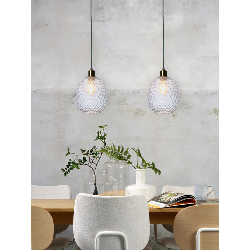 it's about RoMi-collectie Hanglamp glas Venice ovaal, transp.