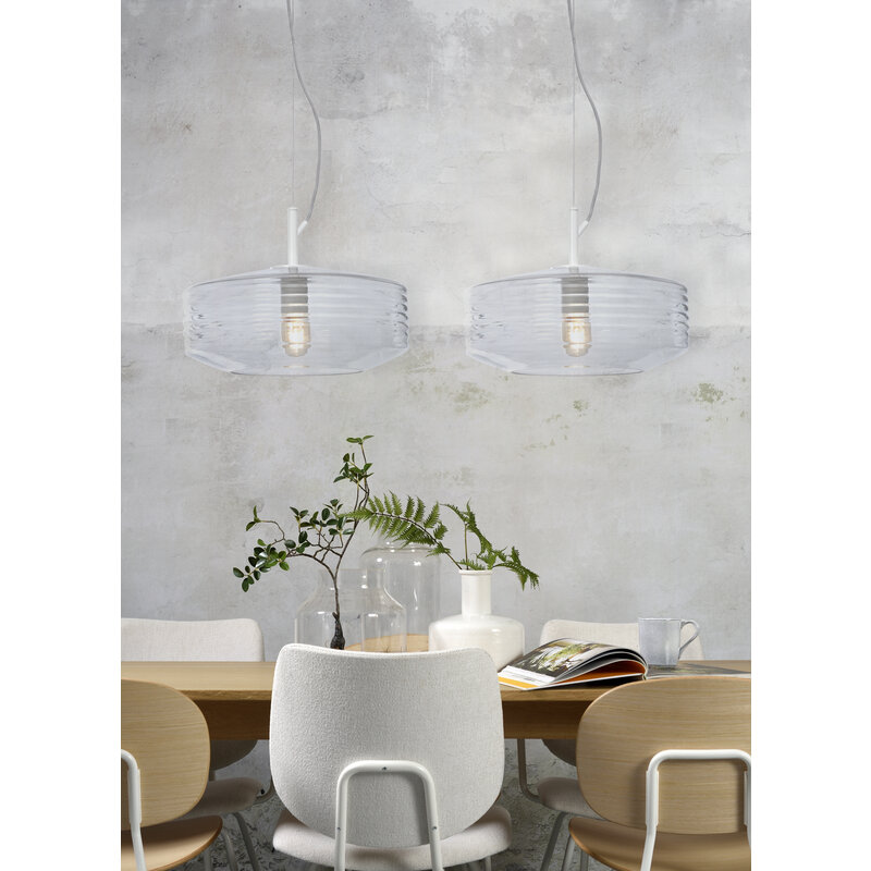 it's about RoMi-collectie Hanglamp glas Verona ribbel, transp.