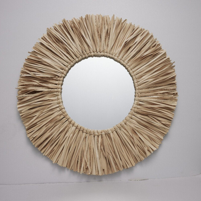 Lene Bjerre  Rofia mirror dia 64 cm nature