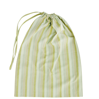 Madam Stoltz Striped laundry bag Green lime nude silver