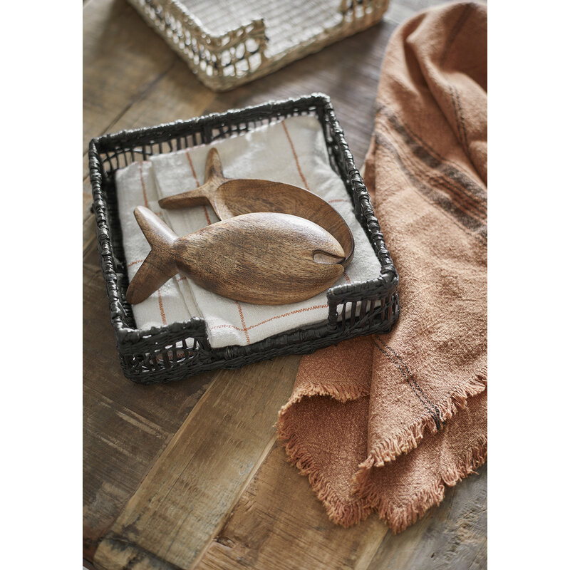 Madam Stoltz-collectie Seagrass napkin holder Black