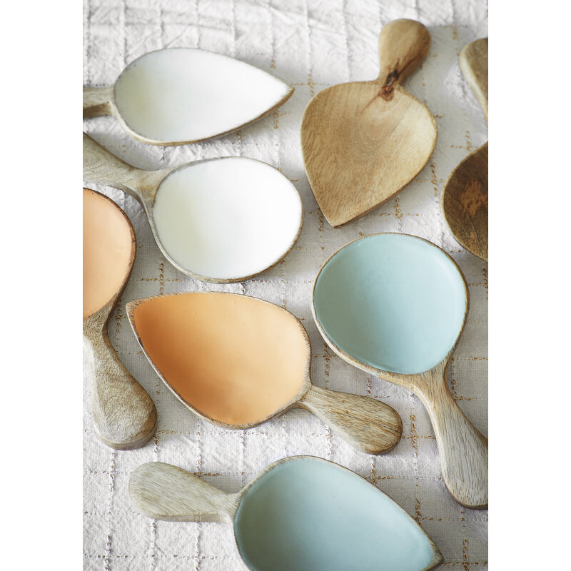 Madam Stoltz-collectie Wooden serving set Off white natural