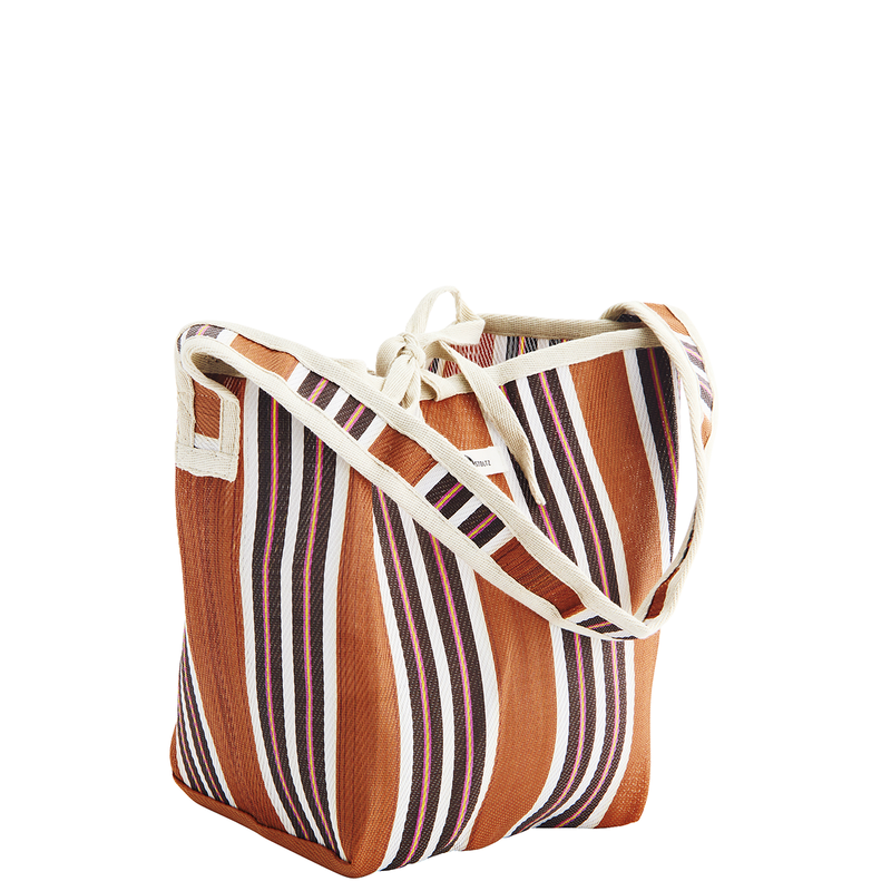 Madam Stoltz-collectie Recycled HDPE bag Orange white brown