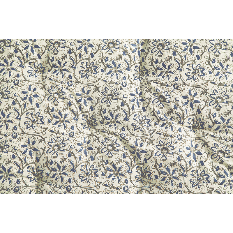 Madam Stoltz-collectie Bedrukt katoenen matras Off white, blauw, grijs