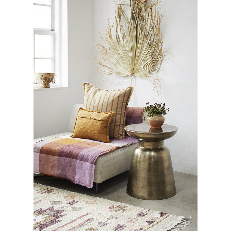 Madam Stoltz-collectie Jute rug Natural maroon rose white green grey