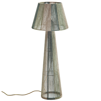 Madam Stoltz Jute floor lamp Natural light green petrol green