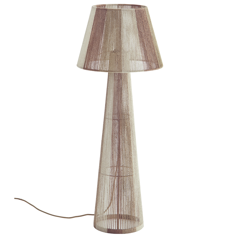 Madam Stoltz-collectie Jute floor lamp Natural off white cinnamon