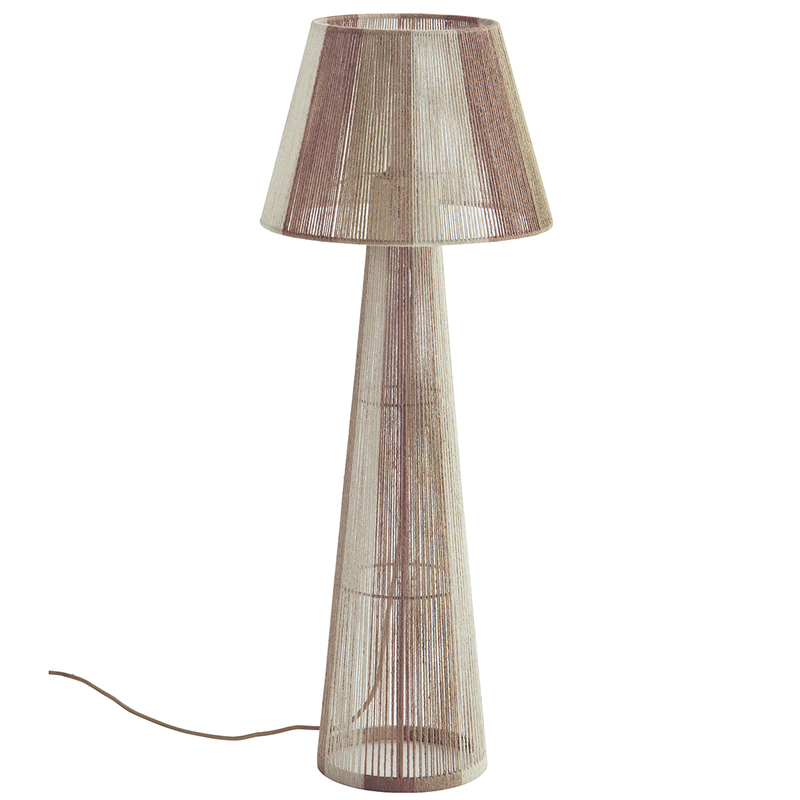 Madam Stoltz-collectie Jute vloerlamp Naturel gebroken wit kaneel