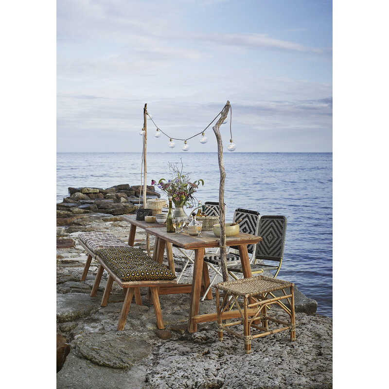 Madam Stoltz-collectie Recycled wooden bench Natural