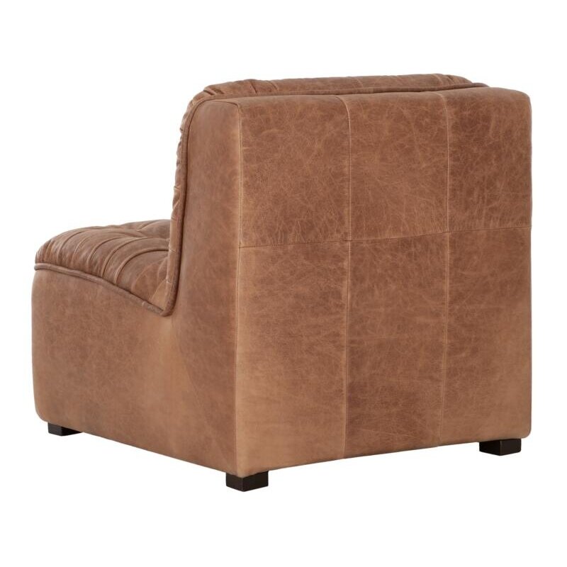 MUST Living-collectie Lounge stoel Liberty cognac buffelleer.