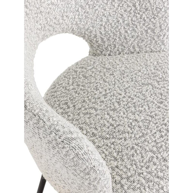 MUST Living-collectie Fauteuil Vista boucle lichtgrijs.