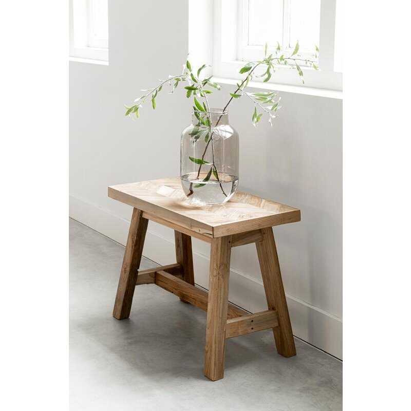 MUST Living-collectie Bank Herringbone 45x60x32 cm gerecycled teakhout.