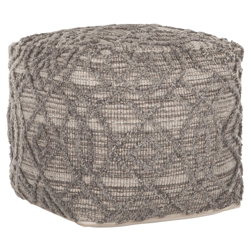 MUST Living-collectie Poef Angel 40x40x40 cm Natuur/Grijs 81% wol 19% katoen.