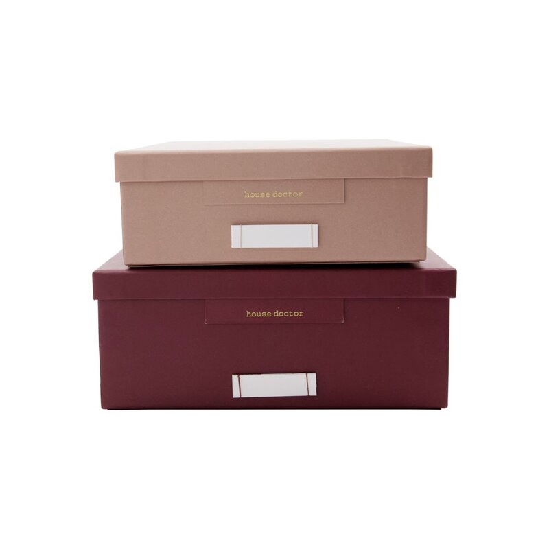 House Doctor-collectie Storage boxes Keep Bordeaux/Pink