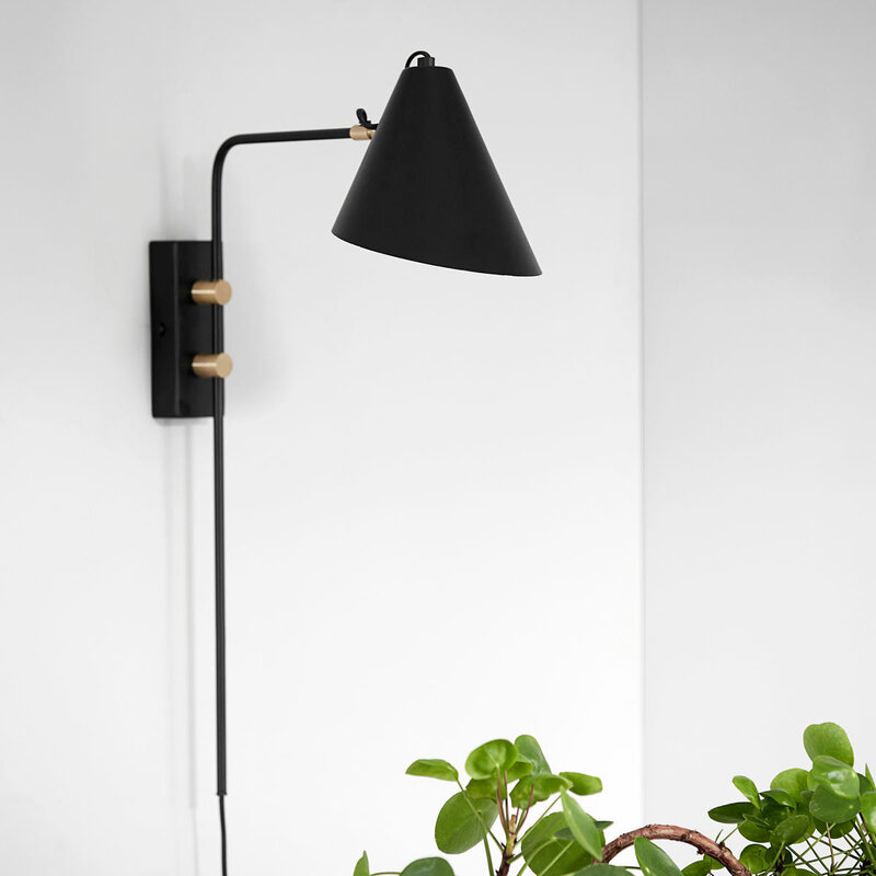 House Doctor-collectie Wandlamp Club Zwart