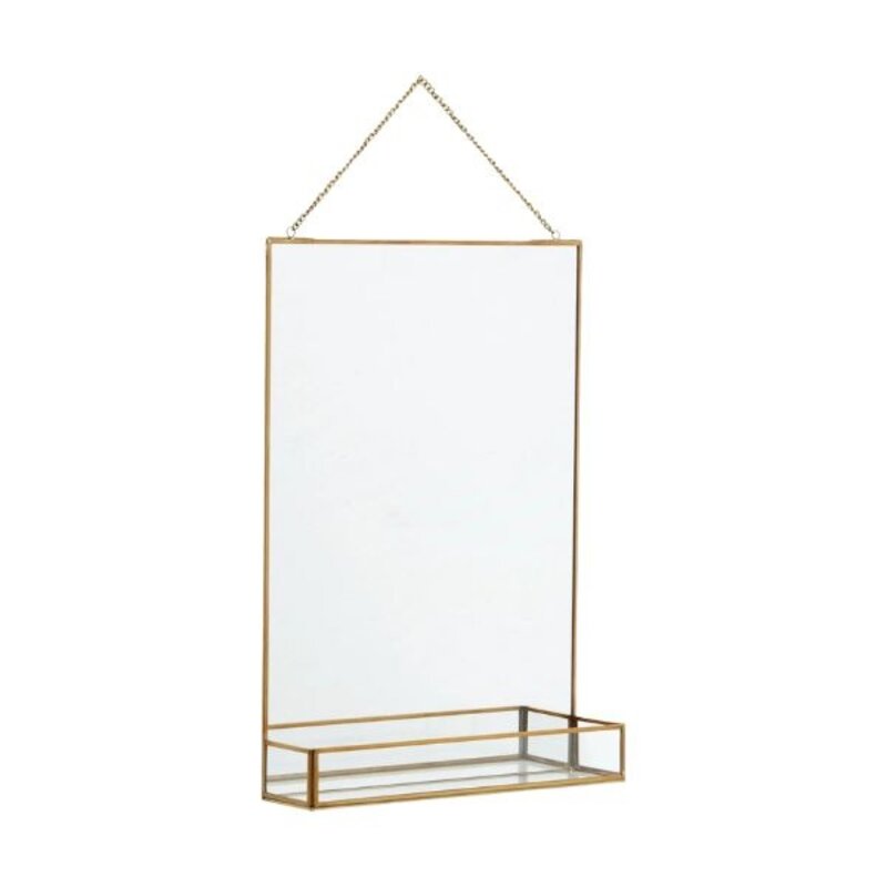 Nordal-collectie Mirror golden frame  with shelf