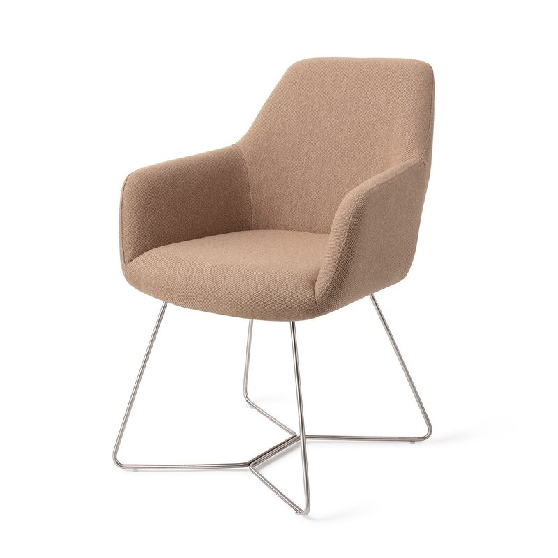 Jesper Home Hiroo Whisper Wheat Dining Chair - Beehive Steel